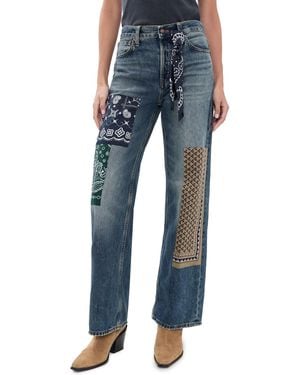Madewell Low-Slung Baggy Patchwork Jeans - Blue