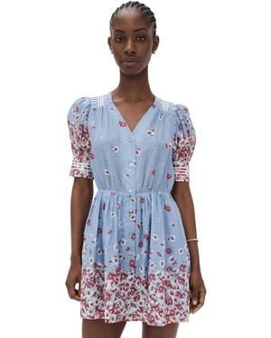 Sea Whitney Print Puff Mini Dress - Blue