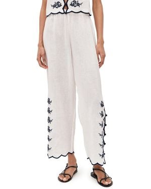 Cami NYC Madrid Embroidered Linen Pants - White