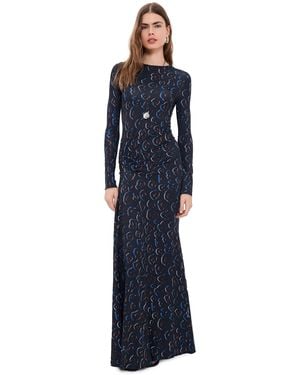 Eywasouls Malibu Annie Long Sleeve Dress - Blue
