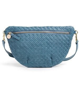 Clare V. Grande Fanny Woven Belt Bag - Blue