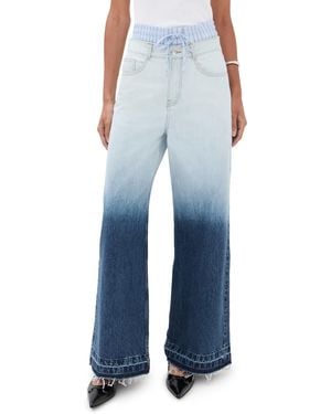 Monse Bleached Double Waistband Jeans - Blue