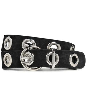 Anderson's Casual Nubuck Eyelet Belt - Black