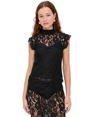 Wayf Cosette Lace Top - Black