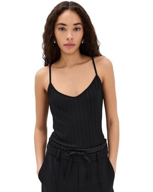 Vince Rib V Neck Cami - Black