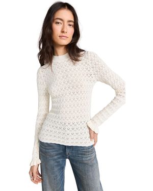 Sea Rue Fine Knit Gauge Knit High Neck Sweater - Natural