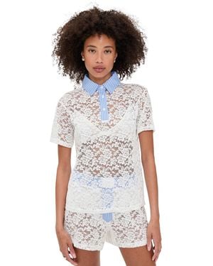 Lioness Cobain Lace Polo - White