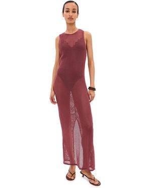 Le Bos Biarritz Maxi Coverup Dress - Red