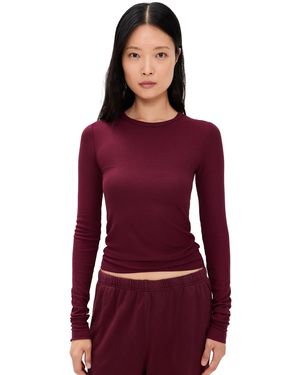 ÉTERNE Long Sleeve Fitted Top - Red