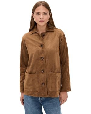 Z Supply Decker Faux Suede Chore Jacket - Brown