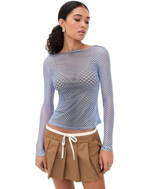 Miaou Long Sleeve Tee - Blue