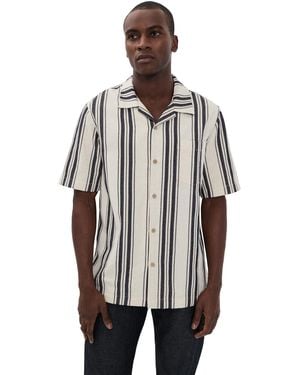Naked & Famous Aloha Dobby Bands Shirt - Black