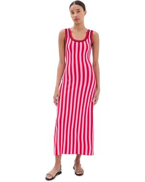Le Bos Striped Jacquard Dress - Red