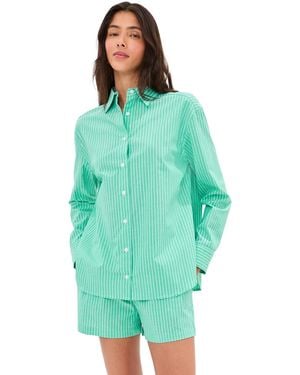 Le Bos Kali Tie Back Button Down - Green