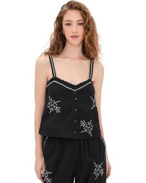 The Great The Weekend Tank With Hanky Embroidery - Black