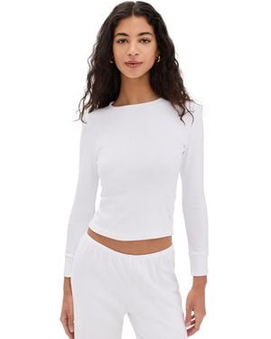 DONNI. The Baby Rib Scallop Long Sleeve - White