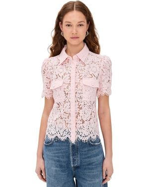 Generation Love Mina Lace Shirt - Red