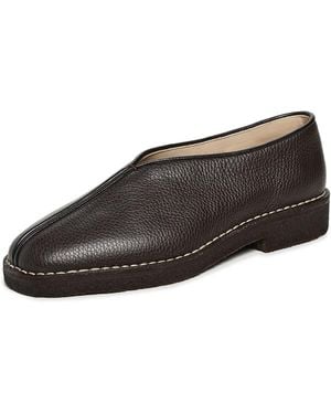 Lemaire Piped Crepe Slippers - Black