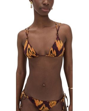 Ulla Johnson Kianna String Tringle Bikini Top - Brown
