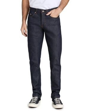 Naked & Famous Weird Guy Dirty Fade Selvedge Jeans - Blue