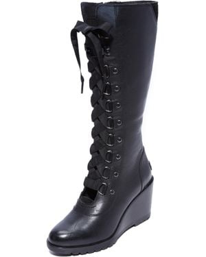 Sorel After Hours Tall Wedge Boots - Black