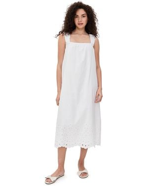 Pixie Market Cotton Eyelet Midi Dress - White