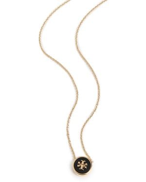 Tory Burch Kira Enamel Pendant Necklace - White