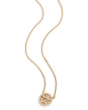 Tory Burch Miller Pave Pendant Necklace - White
