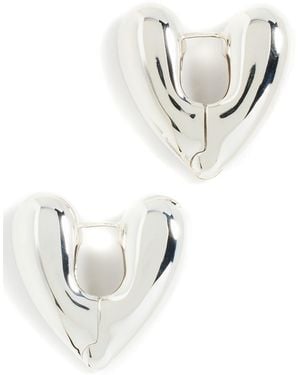 Annika Inez Large Heart Hoops - Metallic