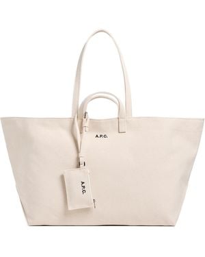 A.P.C. A. P.C. Le Drummer Toile Tote Bag - White
