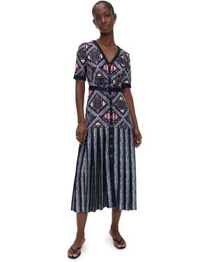 Saloni Lea Shirt C Dress - Blue