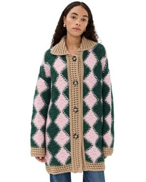 La DoubleJ Crochet Bowling Cardigan - Multicolour