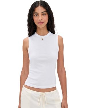Enza Costa Supima Cotton New Classic Sleeveless Tee - White