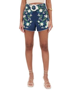FARM Rio Flower Tapestry Shorts - Blue
