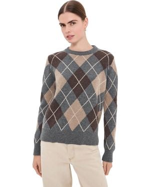 &Daughter The Ava Argyle Crewneck - Black