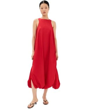 Tibi Italian Sporty Nylon Jalouise Dress - Red