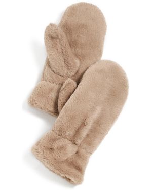Hat Attack Faux Fur Mittens - Natural