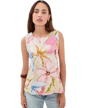 Little Lies Gardenia Linen Top - Multicolor