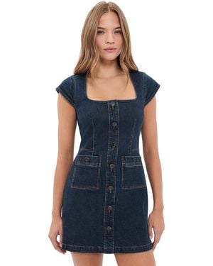 PAIGE Joanna Denim Mini Dress - Blue