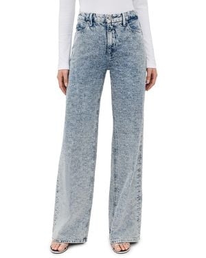 GOOD AMERICAN Good Skate Wide Crystal Jeans - Blue