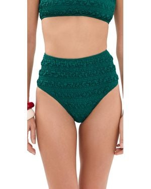 Sea Cybelle Smocked High Waisted Bikini Bottoms - Green