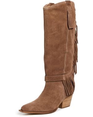 Free People Faith Fringe Western Boots - Brown
