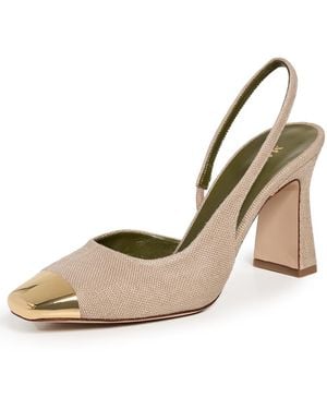MARIA LUCA Eleonora Metal Toe Cap Slingback Pumps - Black