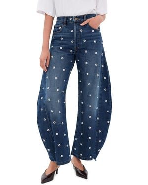 A.W.A.K.E. MODE A. W.A. K.E. Mode Studded Jeans With Side Inserts - Blue
