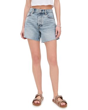 Veronica Beard Ellis Mid Rise Shorts - Blue