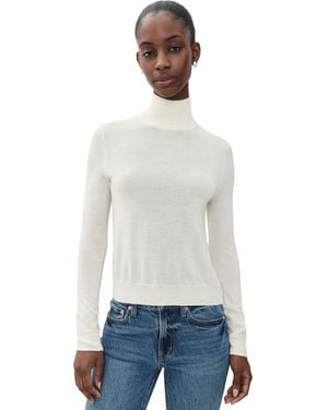 Vince Slim Long Sleeve Cashmere Turtleneck - White