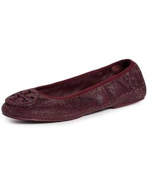 Tory Burch Reva Pave Travel Ballet Flats - Purple