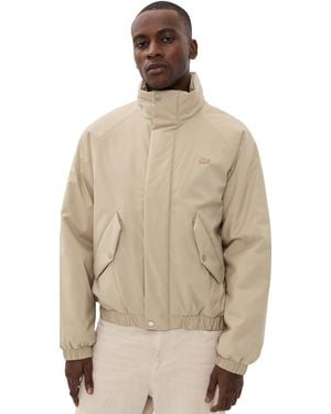 Lacoste High Collar Bomber Jacket - Natural