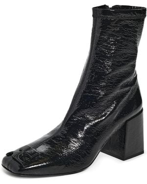 Courreges Reedition Vinyl Ankle Boots - Black