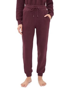 NEGATIVE Waffle Knit Sweatpants - Red